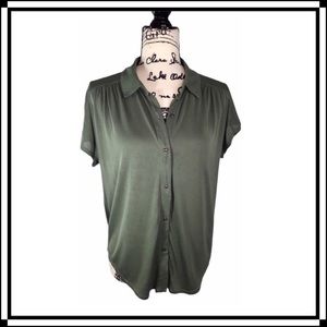 Lucky Brand Short Sleeve Button Down Top SP